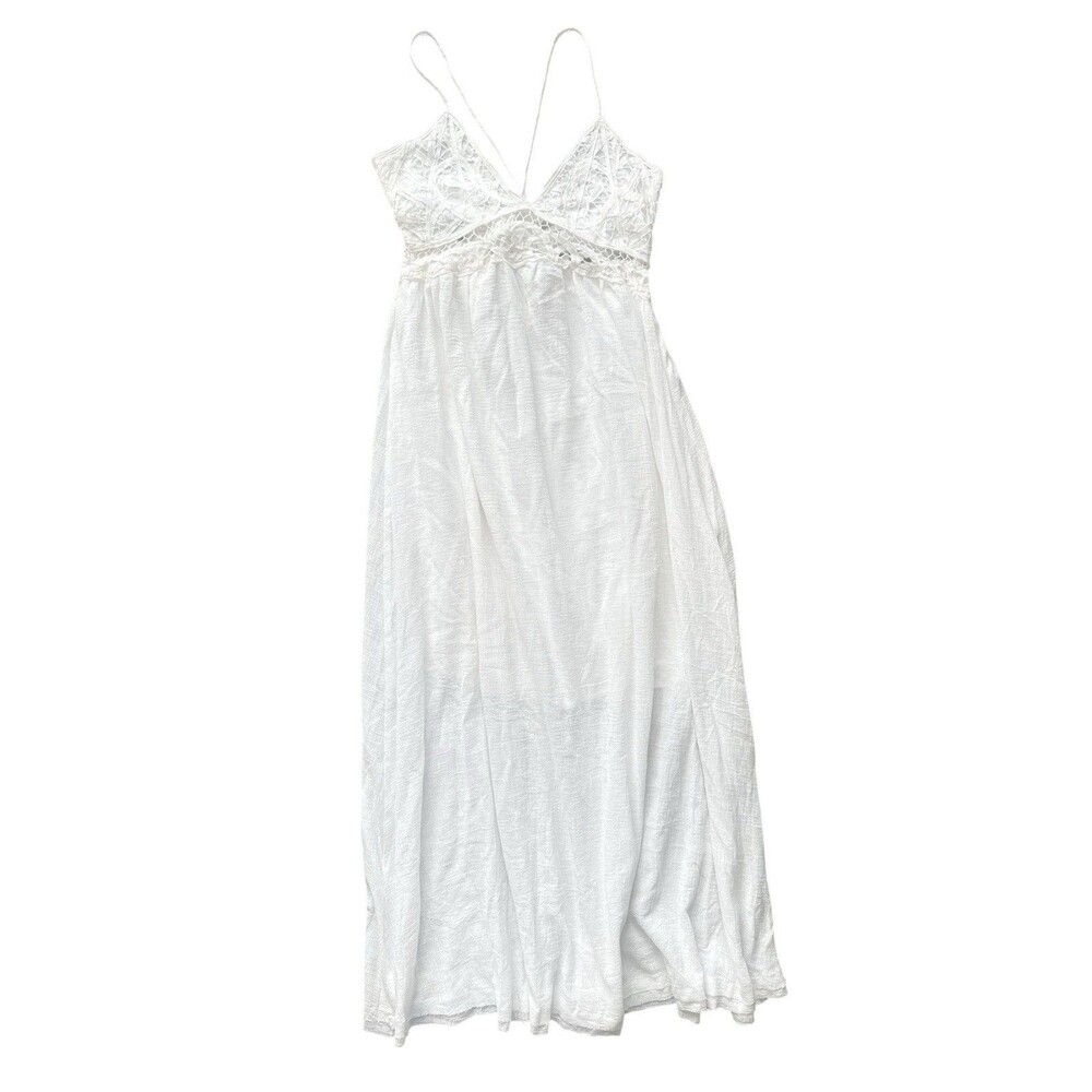 Anthropologie x Moon River White Lace Bodice Tie Maxi Dress Women’s XS NWT Boho